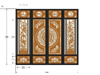 Mẫu cnc cổng 4 cánh vạn sự như ý dxf