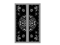 Mẫu cổng 2 cánh trống đồng con dơi cnc