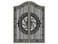 Mẫu cổng 2 cánh trống đồng vòm cong cnc