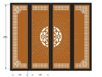 Mẫu cổng 4 cánh cnc hoa văn
