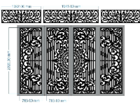 Mẫu cổng 4 cánh có ô thoáng cnc mới