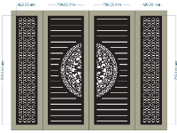 Mẫu cổng 4 cánh dxf cnc