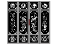 Mẫu cổng 4 cánh sen trúc ngũ phúc lâm môn cnc