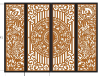 Mẫu cổng 4 cánh tài lộc cnc dxf