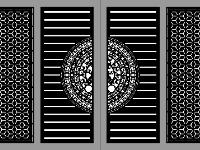 Mẫu cổng 4 cánh trống đồng có nẹp cnc