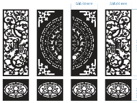 Mẫu cổng 4 cánh trống đồng dxf