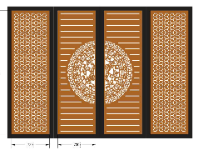 Mẫu cổng 4 cánh trống đồng dxf cnc