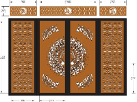 Mẫu cổng 4 cánh trống đồng và ô thoáng phúc lộc thọ cnc