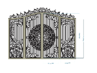 Mãu cổng cnc 4 cánh trống đồng vòm cong đẹp