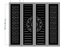 Mẫu dxf cổng 4 cánh trống đồng bông tuyết cnc