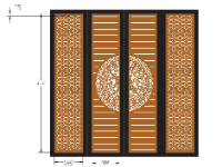 Mẫu dxf cổng 4 cánh trống đồng cnc đơn giản