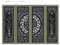 Mẫu dxf cổng 4 cánh trúc trống đồng cnc