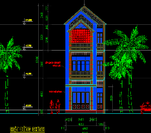 Mẫu file CAD nhà dân ( nhà ống) đẹp lạ