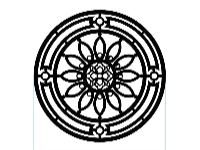 Mẫu hoa văn tròn mái kính dxf