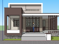 su nhà 1 tầng,sketchup nhà 1 tầng,file su nhà 1 tầng