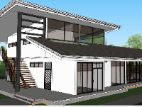 bản vẽ nhà 1 tầng,bản vẽ su nhà 1 tầng,sketchup nhà 1 tầng