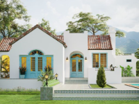 Mẫu nhà 1 tầng có hồ bơi 3dmax