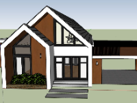 Mẫu nhà 1 tầng model sketchup đẹp