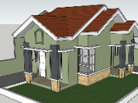 Mẫu nhà 1 tầng model sketchup mới