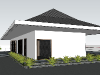 mẫu nhà 1 tầng,su nhà 1 tầng,file sketchup nhà 1 tầng