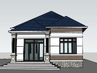 Mẫu nhà 1 tầng sketchup