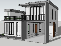 bản vẽ su nhà 2 tầng,model su nhà 2 tầng,sketchup nhà 2 tầng