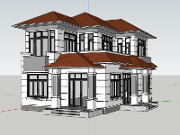 su nhà 2 tầng,model su nhà 2 tầng,sketchup nhà 2 tầng