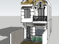 Mẫu nhà 2 tầng 5x16m file sketchup