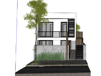 Mẫu nhà 2 tầng 7x17m file su