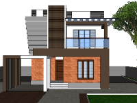 Mẫu nhà 2 tầng đẹp file sketchup mới