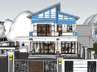 nhà 2 tầng file sketchup,thiết kế nhà 2 tầng sketchup,model su nhà 2 tầng