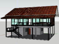 mẫu nhà 2 tầng sketchup,su nhà 2 tầng,model su nhà 2 tầng