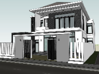 su nhà 2 tầng,model su nhà 2 tầng,sketchup nhà 2 tầng