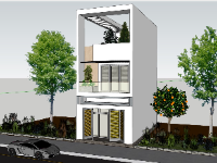 Mẫu nhà 3 tầng sketchup đẹp