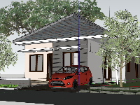 sketchup nhà cấp 4,file sketchup nhà cấp 4,model sketchup nhà cấp 4,phối cảnh nhà cấp 4 sketchup