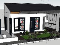 Mẫu nhà cấp 4 đẹp file sketchup