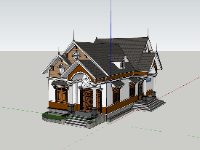 Mẫu nhà cấp 4 sketchup