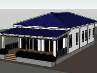 Mẫu nhà cấp 4 sketchup 8.3x12.8m