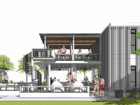 model su nhà hàng,sketchup nhà hàng,dựng model su nhà hàng