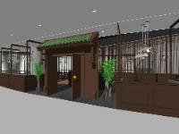 model sketchup nhà hàng,Mẫu nhà hàng,sketchup nhà hàng