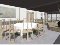 su nhà hàng,sketchup nhà hàng,model su nhà hàng