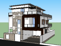 nhà 3 tầng hiện đại,su nhà 3 tầng,file sketchup 3 tầng