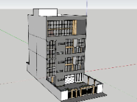 Mẫu nhà làm việc dựng sketchup đẹp hiện đại