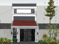 nhà phố 2 tâng,file sketchup nhà phố,model su nhà phố