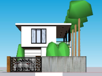 Mẫu nhà phố 2 tầng 6.7x12.8m file sketchup