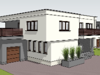 Mẫu nhà phố 2 tầng model sketchup đẹp