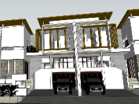 Mẫu nhà phố 2 tầng sketchup cực đẹp