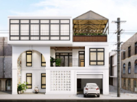 Mẫu nhà phố 3 tầng cực đẹp 3d max