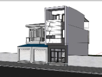 Mẫu nhà phố 3 tầng model sketchup