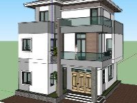 Mẫu nhà phố 3 tầng model su 10x10m